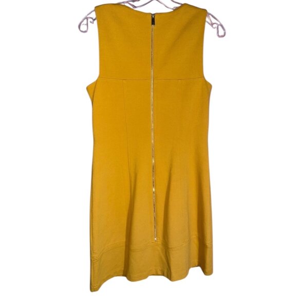 Vince Camuto Mustard Yellow Sleeveless Sheath Dress – Size 6 - Picture 3 of 5